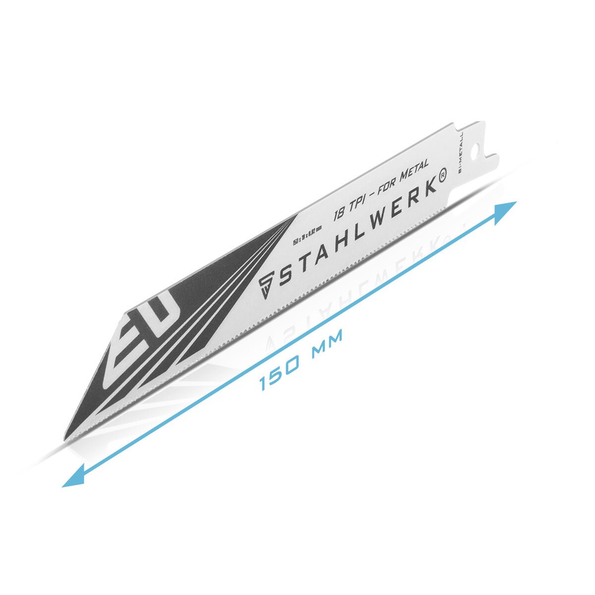 STAHLWERK metal saw blade set of 2 150 x 19 x 0.92 mm long life reciprocating saw blades | Reciprocating saw blades with 1/2 inch holder and 18 TPI for reciprocating saws | Reciprocating saws | Jigsaws
