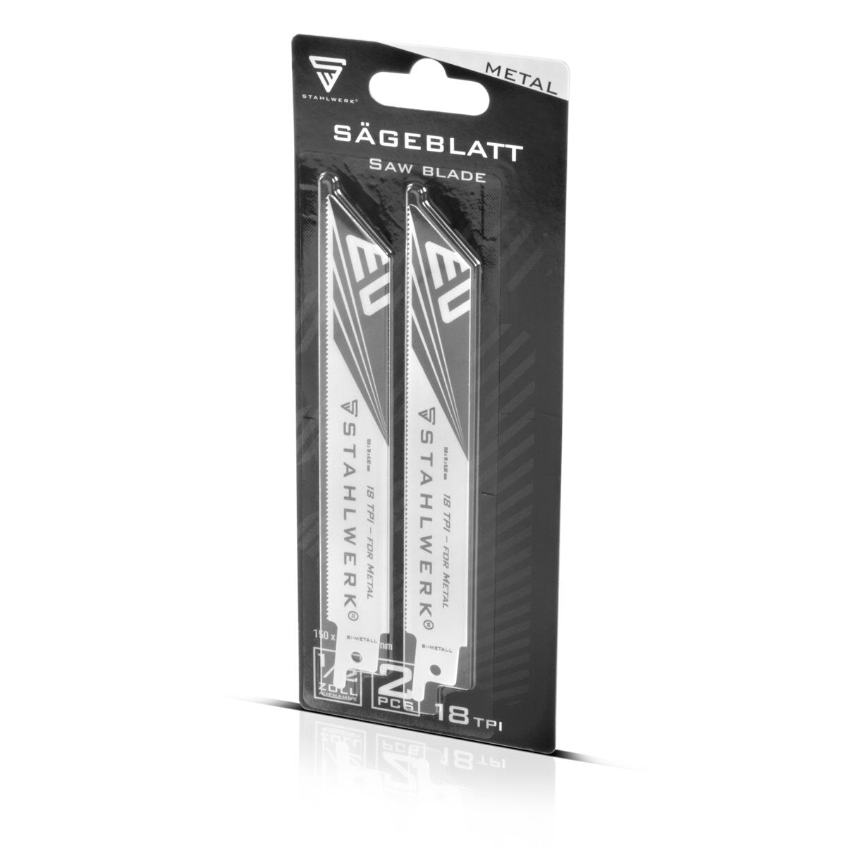 STAHLWERK metal saw blade set of 2 150 x 19 x 0.92 mm long life reciprocating saw blades | Reciprocating saw blades with 1/2 inch holder and 18 TPI for reciprocating saws | Reciprocating saws | Jigsaws
