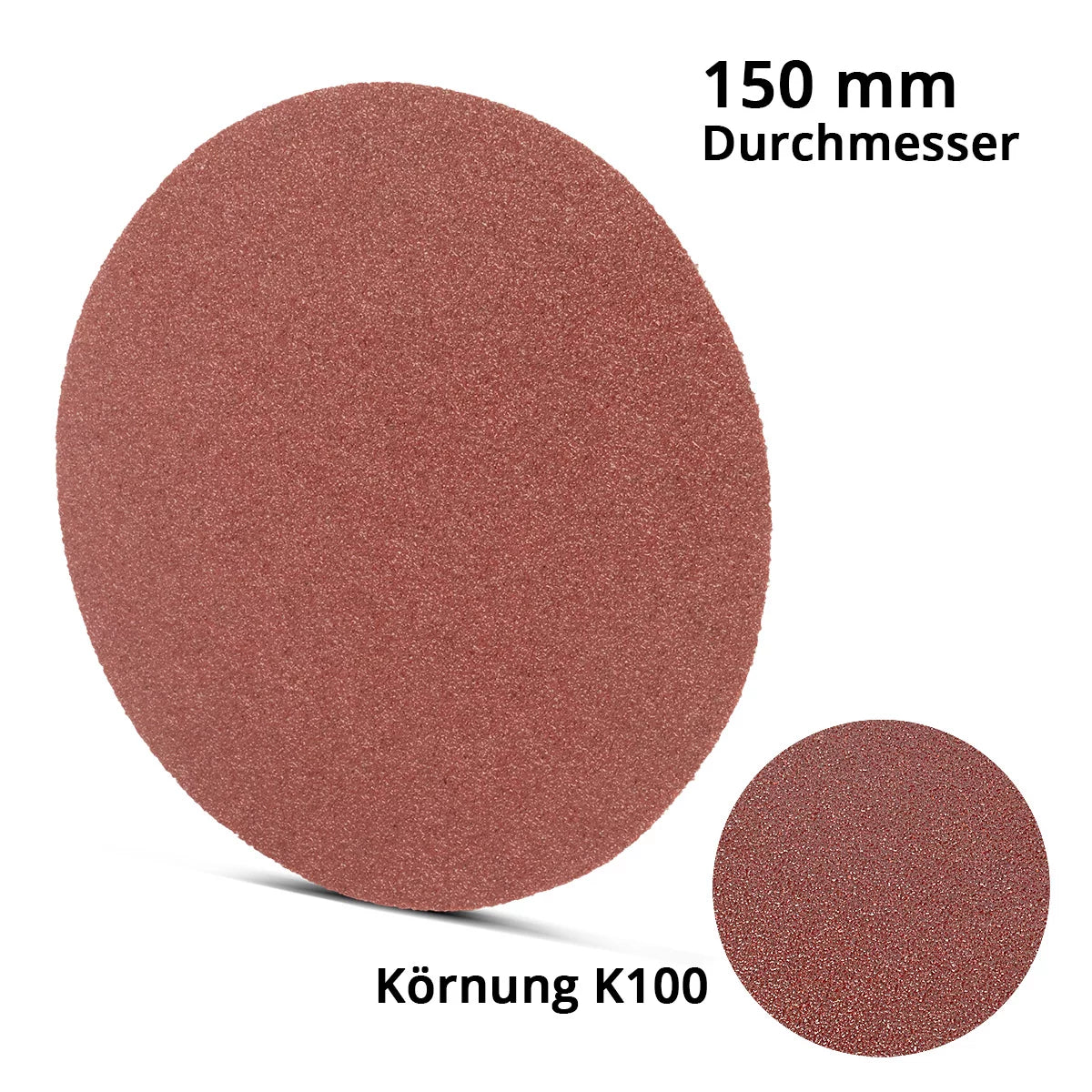 Juego de 10 discos de lijado STAHLWERK de 150 mm con plato de lijado de grano K100 | Abrasivos | Accesorios para lijadoras de disco y lijadoras