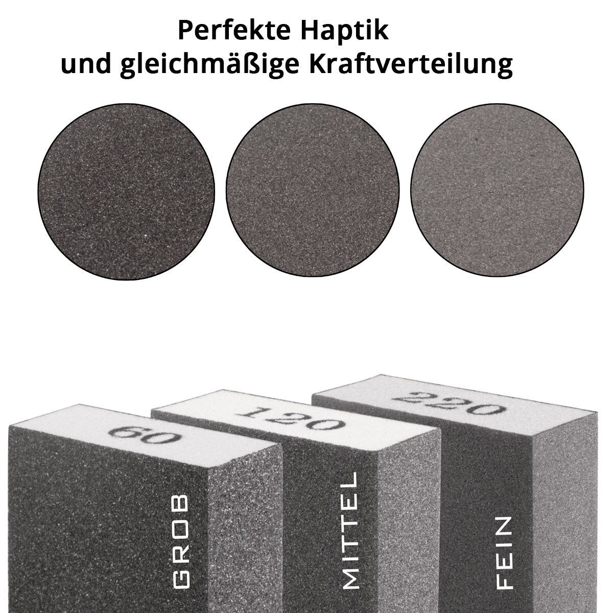 Set di 7 spugne abrasive STAHLWERK da 60 | 80| 100| 120| 180| 220| Blocchi abrasivi lavabili e riutilizzabili, grana 240 | Tamponi per levigatura | Blocchi abrasivi per levigare e lucidare