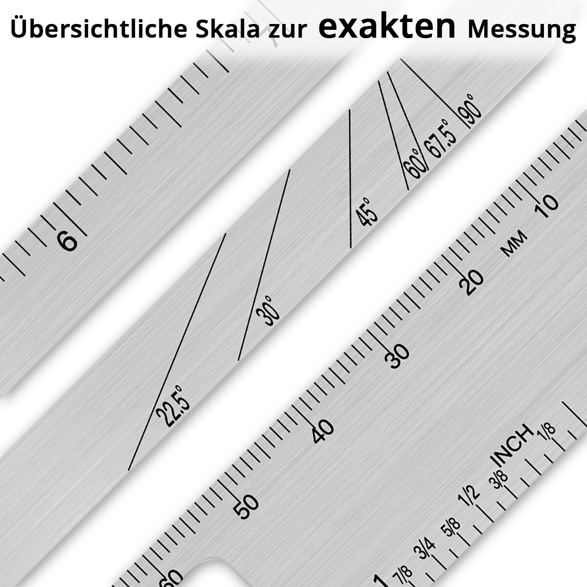 STAHLWERK bevel with stop angle bevel | Combination angle | Multifunctional angle | carpenter's angle | Marking gauge | Oblique dimension | Angle ruler for precise measuring, marking, marking and drawing