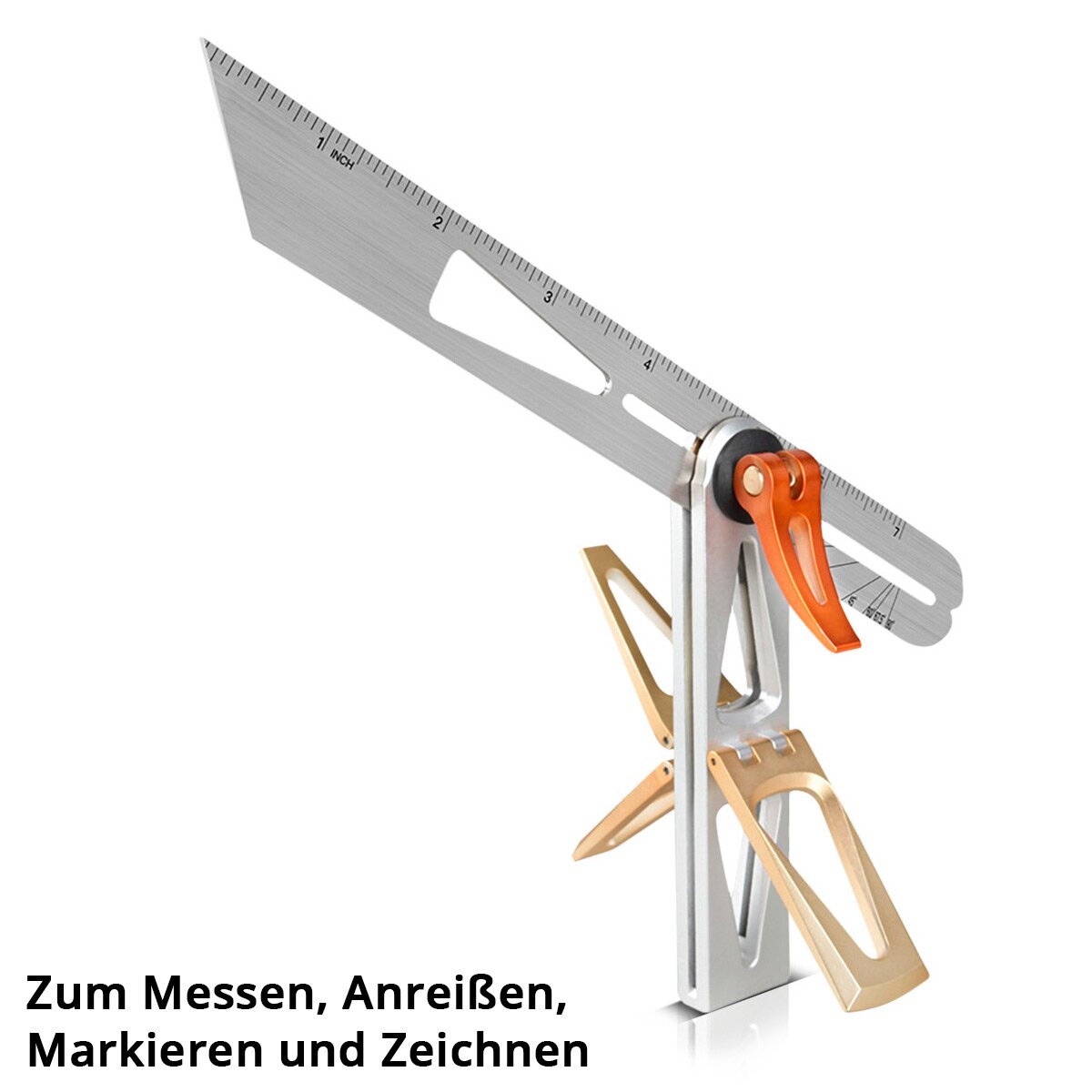 STAHLWERK bevel with stop angle bevel | Combination angle | Multifunctional angle | carpenter's angle | Marking gauge | Oblique dimension | Angle ruler for precise measuring, marking, marking and drawing
