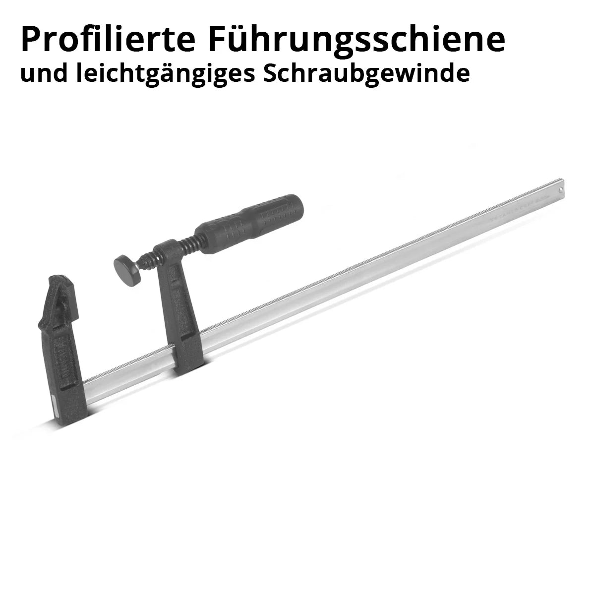 STAHLWERK Schraubzwinge 80x500 mm | kraftvolle Klemmzwinge aus Stahl und Kunststoff | F-Zwinge zum Fixieren von Werkstücken |stabile Zwinge mit Spannweite 500 mm, Spanntiefe 80 mm
