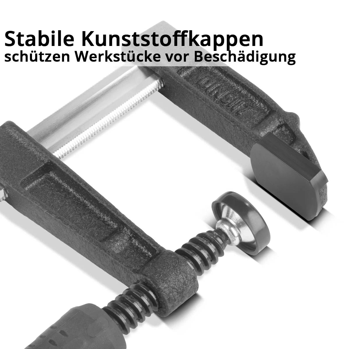 STAHLWERK Schraubzwinge 80x500 mm | kraftvolle Klemmzwinge aus Stahl und Kunststoff | F-Zwinge zum Fixieren von Werkstücken |stabile Zwinge mit Spannweite 500 mm, Spanntiefe 80 mm