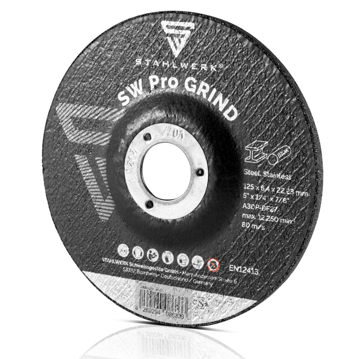STAHLWERK disco abrasivo/disco abrasivo SW Pro Grind Ø 125 mm, 10 unidades