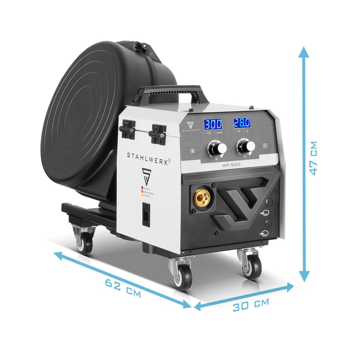 STAHLWERK Schweißgerät MIG MAG 300 Pro Vollsynergischer IGBT Inverter mit 300 A und Puls-Funktion 3-in-1 Kombi-Schweißanlage MIG MAG | MMA | Lift-TIG