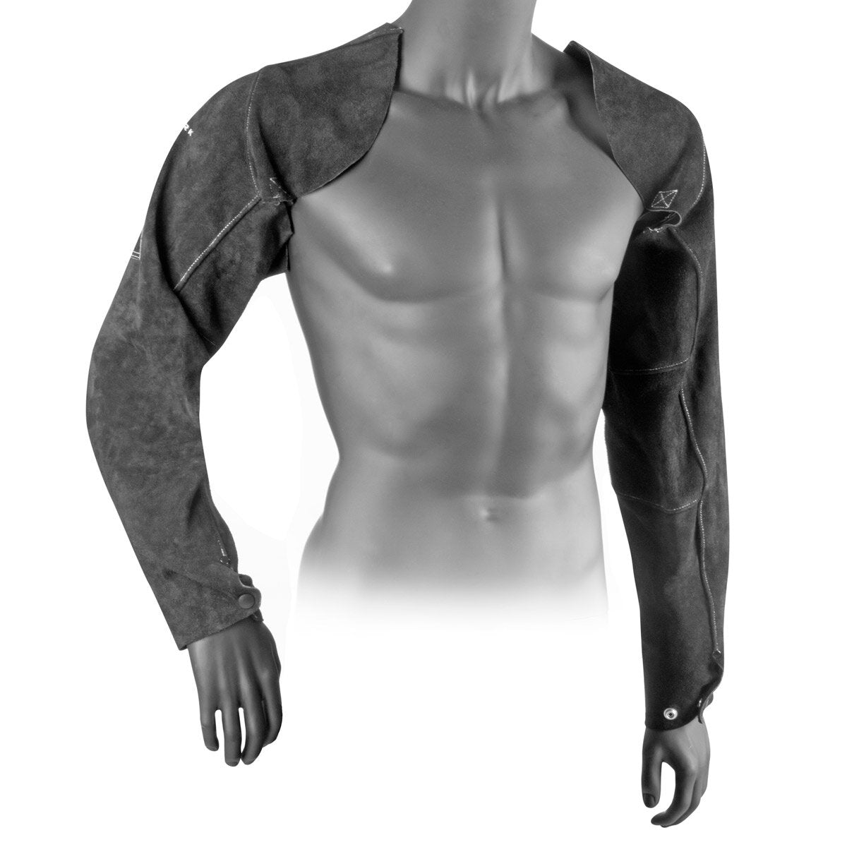 Manguitos de soldadura STAHLWERK | Guanteletes de soldador | | Protección del brazo de soldadura | Ropa de protección para soldar con correas de cuero serraje de alta calidad para soldadura y corte por plasma