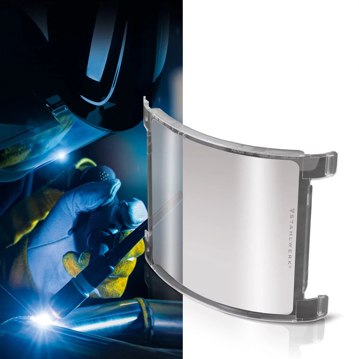 STAHLWERK Schweißhelm Ersatzscheiben 6er Set | Innen-Ersatzgläser und Visierscheibe außen | Schweißschutzglas | Schutzgläser nach EN ISO EN ISO 16321 für Vollautomatik Schweißhelme | TITAN