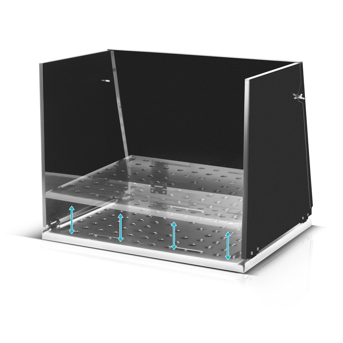 Accesorio para mesa de soldadura STAHLWERK SA-500 ST Cabina de soldadura móvil de 500 x 400 mm | Extensión de mesa de soldadura plegable para bancos de trabajo y mesas de montaje con placa perforada D16 para herramientas de sujeción