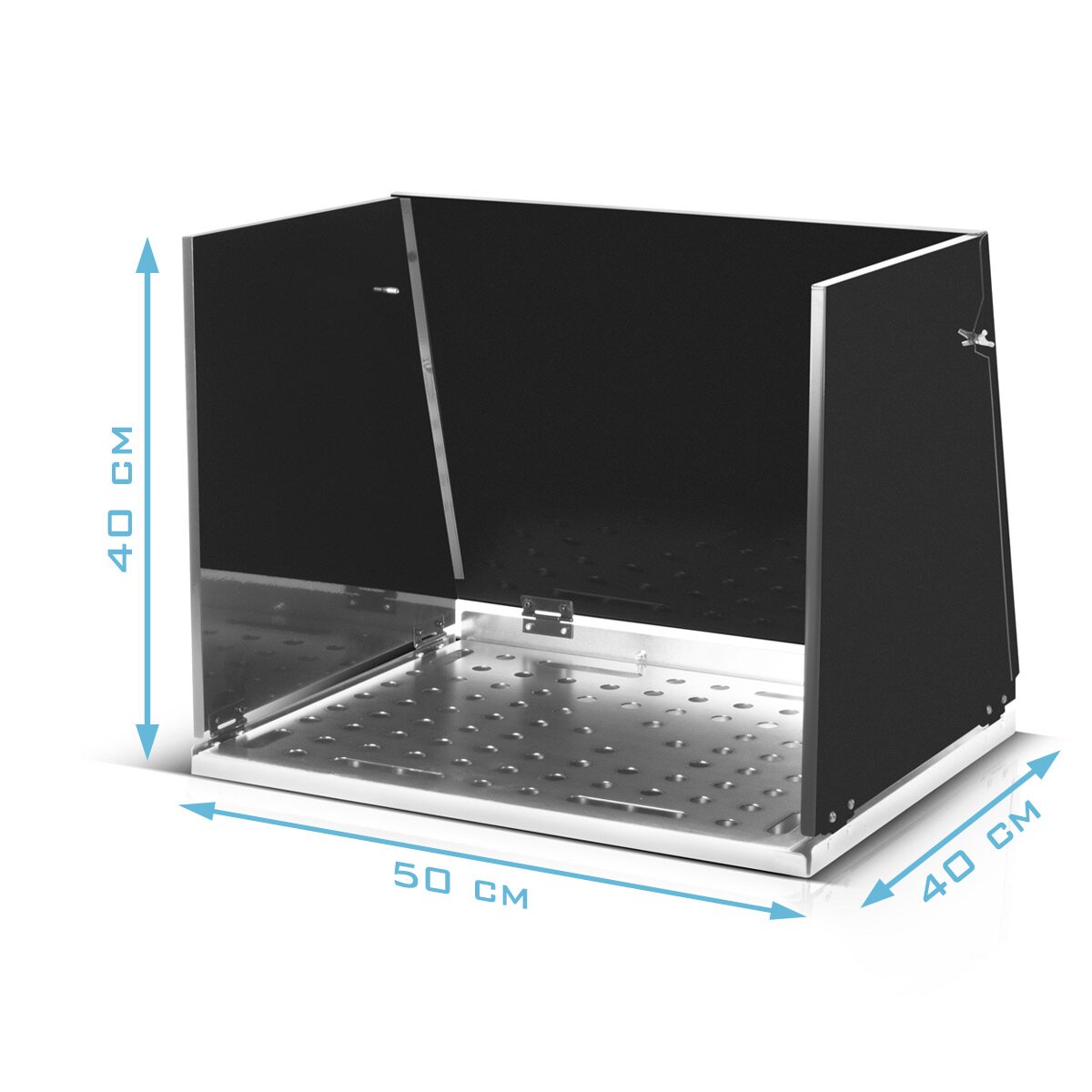 Accesorio para mesa de soldadura STAHLWERK SA-500 ST Cabina de soldadura móvil de 500 x 400 mm | Extensión de mesa de soldadura plegable para bancos de trabajo y mesas de montaje con placa perforada D16 para herramientas de sujeción