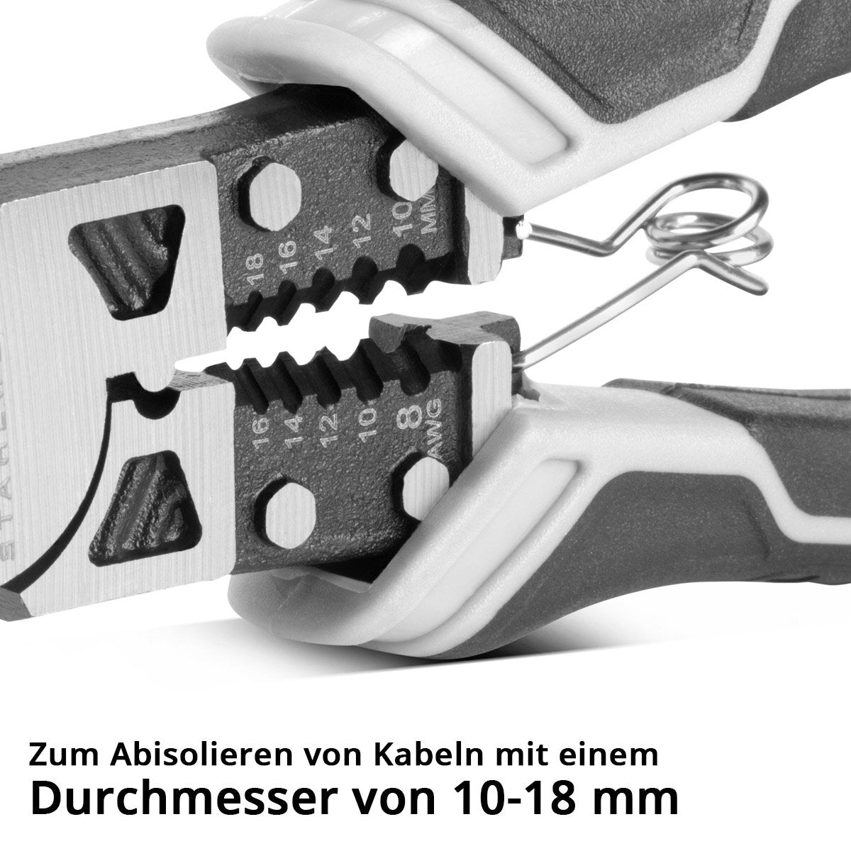 STAHLWERK Seitenschneider | Kombizange | Multifunktionszange | Abisolierzange | Crimpzange aus hochwertigem Chrom-Vanadium