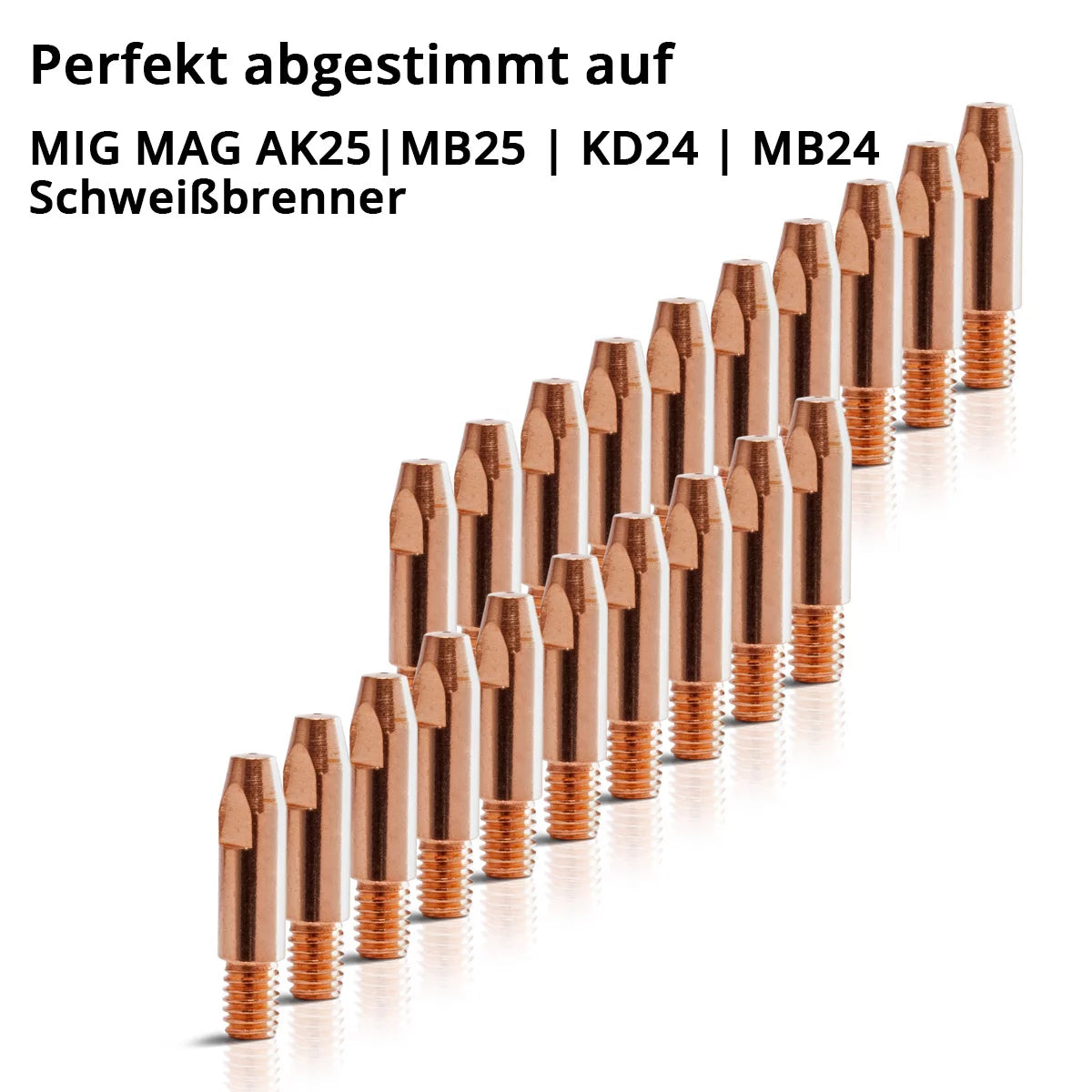 STAHLWERK MIG MAG Stromdüsen-Set für Aluminium| 20er Set Stromdüsen M6x28 1,0 mm |13-in-1 Düsenreiniger im Etui | AK25, MB25, KD24, MB24 | Reinigungs- und Verschleißteile-Set MIG/MAG-Schweißbrenner