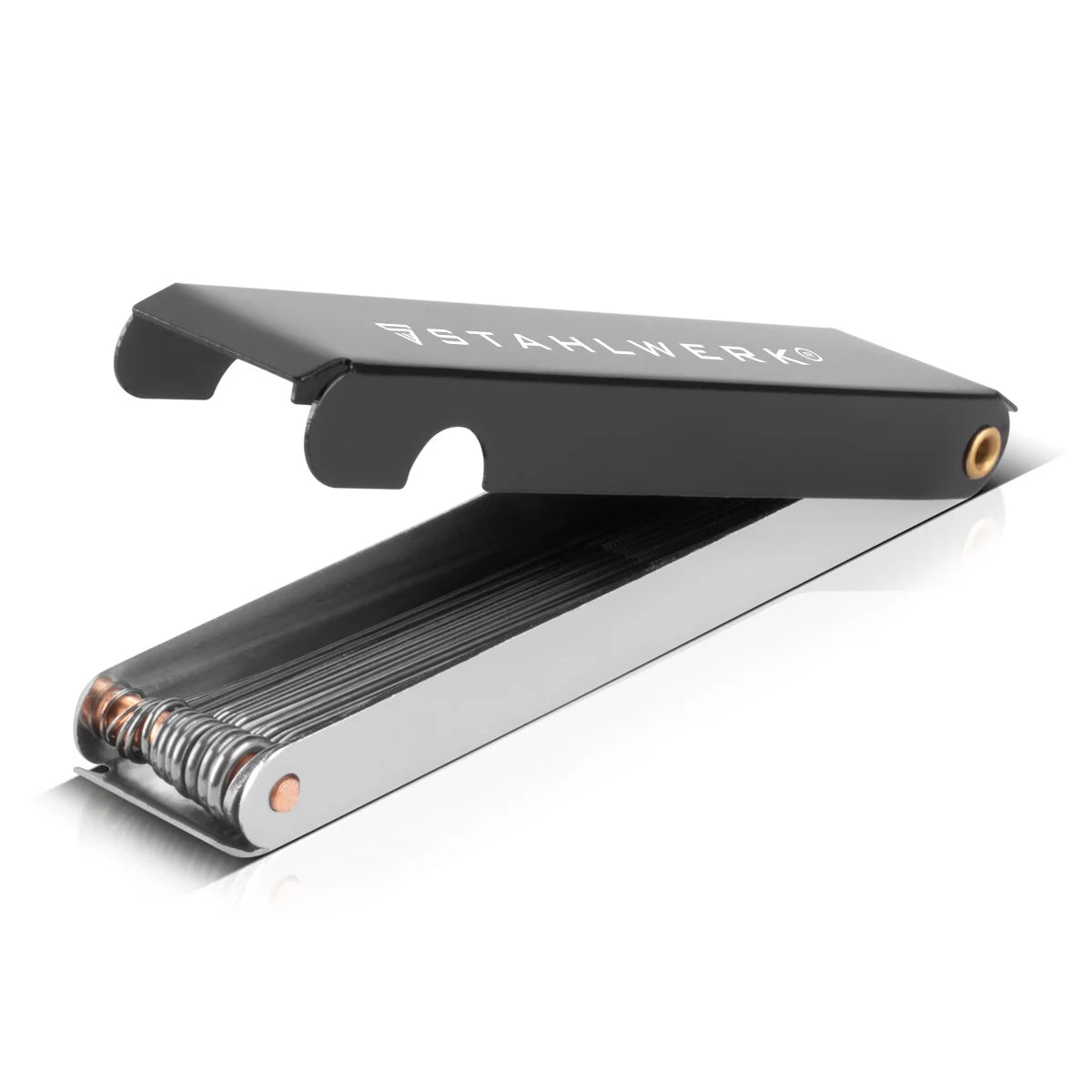 STAHLWERK MIG MAG Stromdüsen-Set für Aluminium| 20er Set Stromdüsen M6x28 1,0 mm |13-in-1 Düsenreiniger im Etui | AK25, MB25, KD24, MB24 | Reinigungs- und Verschleißteile-Set MIG/MAG-Schweißbrenner