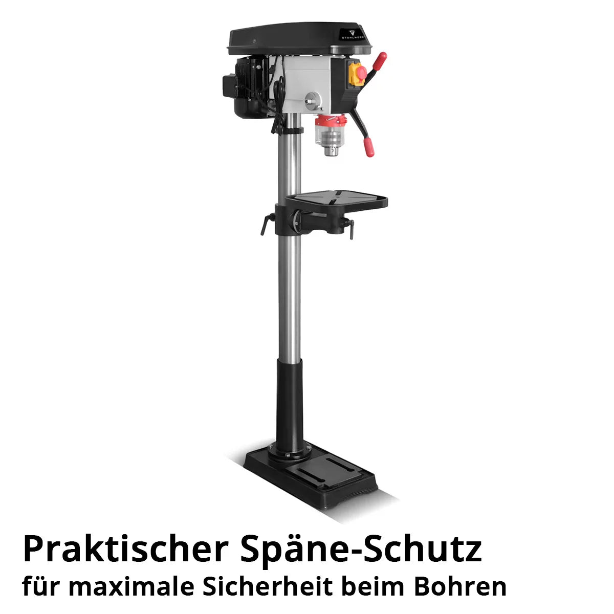 Taladradora de columna STAHLWERK BD-900 ST | Potente taladro de columna de 900 vatios para aficionados al bricolaje y la construcción metálica | Diámetro de perforación Ø 20 mm | 280 - 2.380 rpm | Mesa de perforación robusta y base de metal