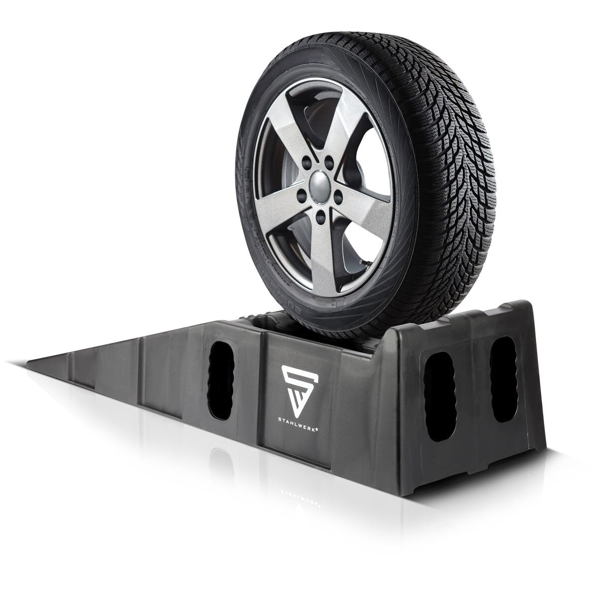STAHLWERK Stufenkeil GT-15 ST 2er Set mit 6 t Tragkraft 905 x 330 x 215 mm Auffahrkeil | Unterlegkeil | Auffahrrampe | Auffahrbock | Ausgleichkeil für Wohnmobil, Caravan, Wohnwagen oder Anhänger