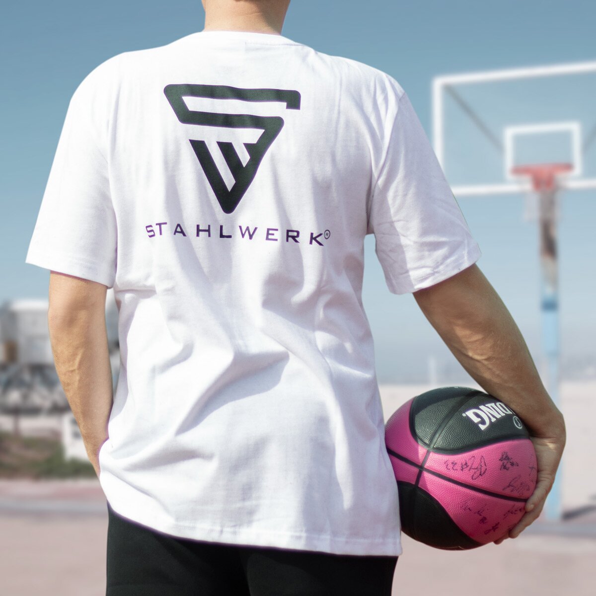 Camiseta STAHLWERK talla XXL camisa de manga corta con logo estampado confeccionada en 100% algodón
