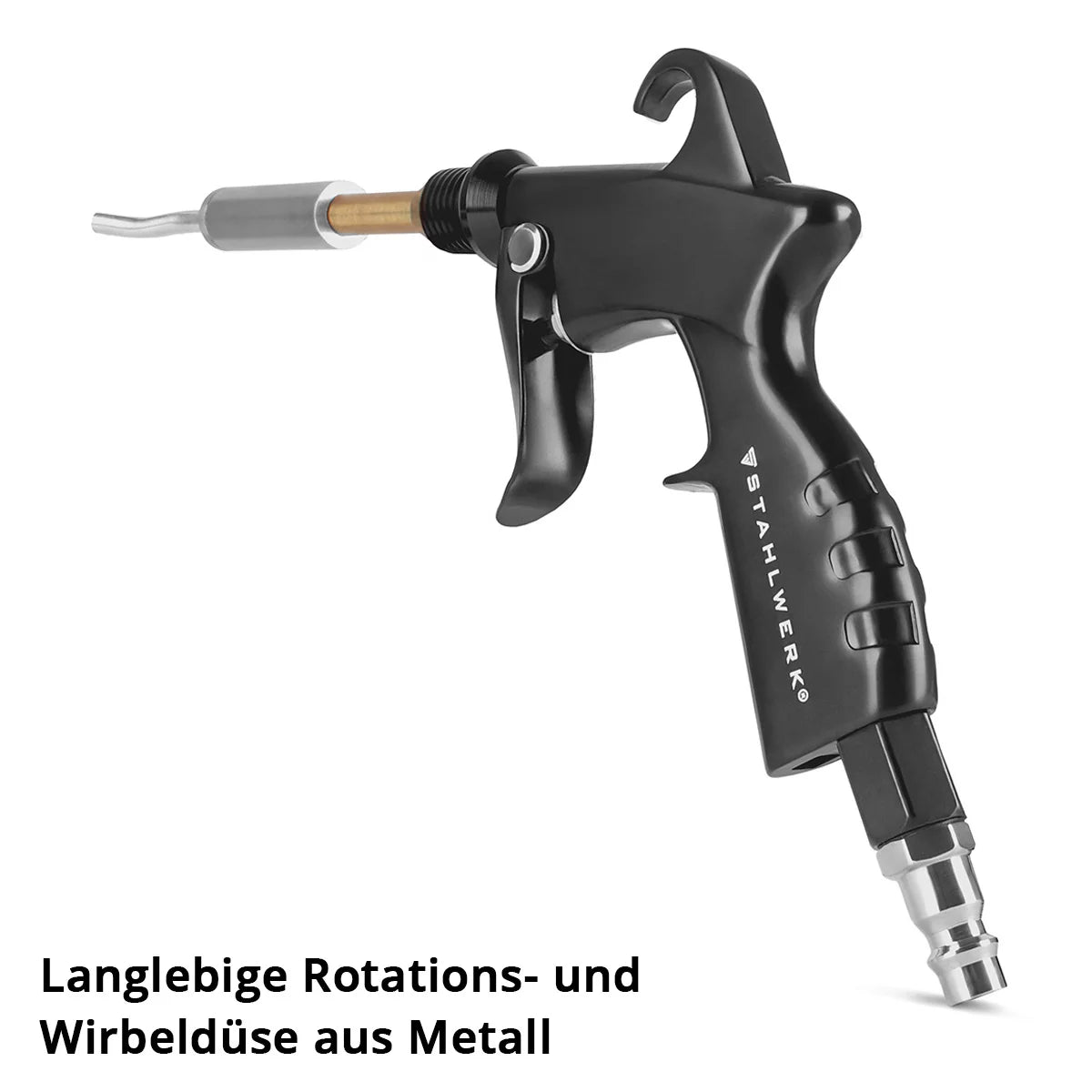 STAHLWERK Trockenreinigungspistole RP-25 ST | Kugelgelagerte Metall-Wirbeldüse | Druckluft-Reinigungspistole | Wirbel-Effekt | Starker Polsterreiniger | Kfz-Ausblaspistole zur Oberflächenreinigung