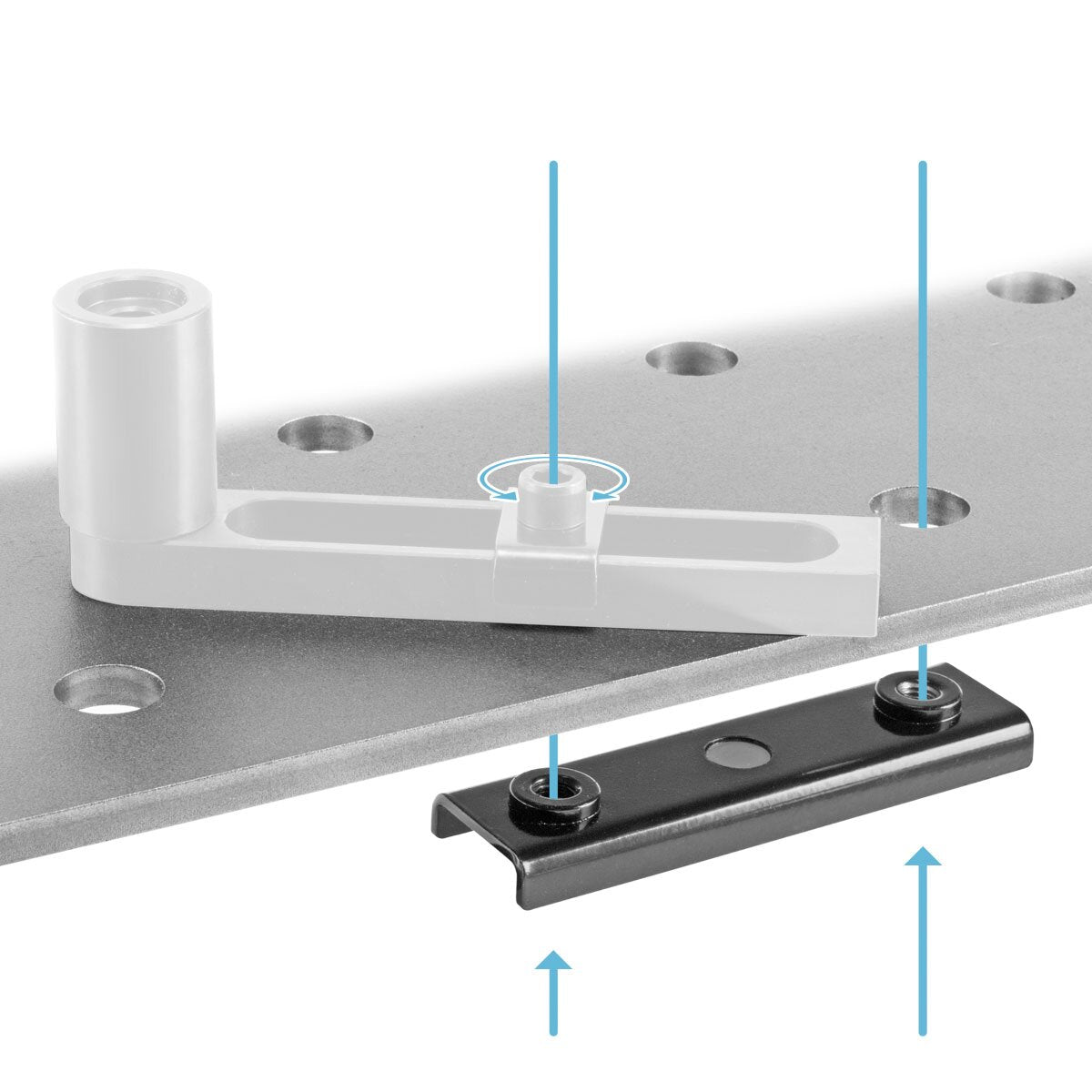 Tope variable STAHLWERK con imán de montaje - solución de fijación universal / ayuda de fijación para mesas de soldadura con sistema de orificios D22