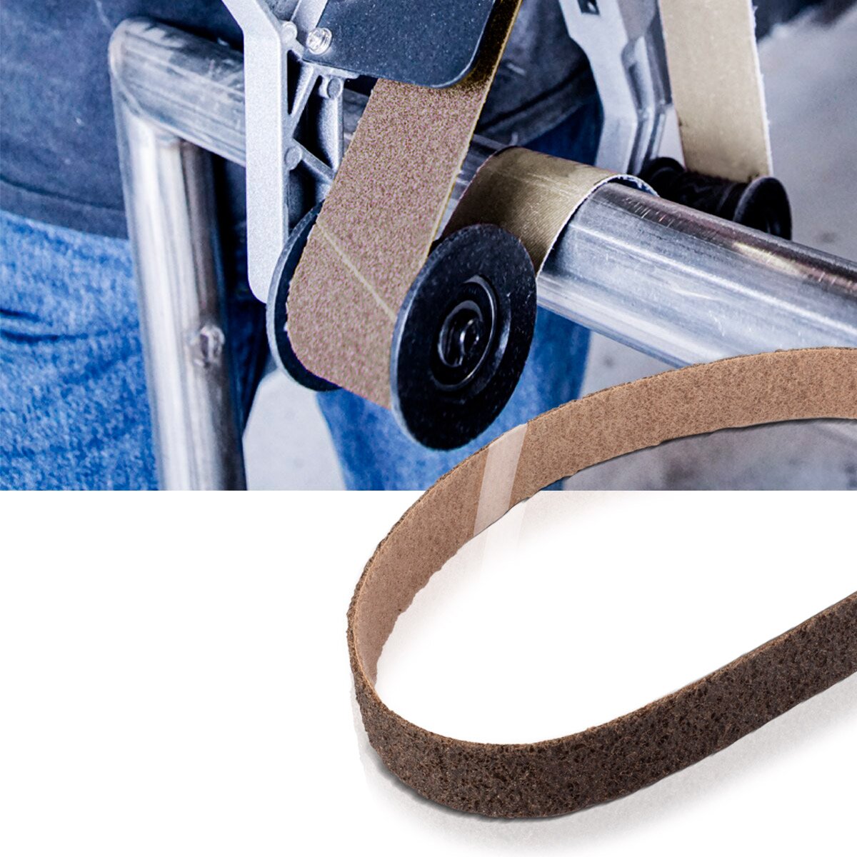 STAHLWERK abrasive fleece coarse grain 40 x 760 mm sanding belt | Non-woven tapes | Polishing fleece | Universal sanding belts | Abrasives for pipe belt grinders, belt sanders and sanders