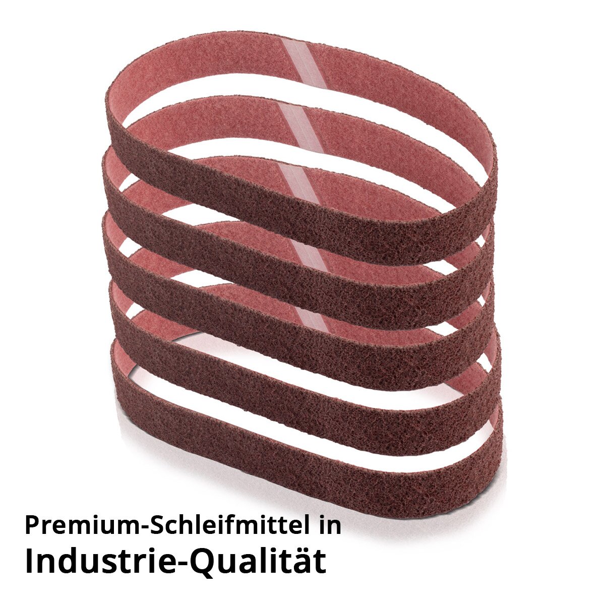 STAHLWERK Juego de 5 fieltros abrasivos de grano medio 40 x 760 mm | Cintas no tejidas | Vellón para pulir | Bandas de lijado universales | Abrasivos para lijadoras de banda, lijadoras de banda y lijadoras de tubos