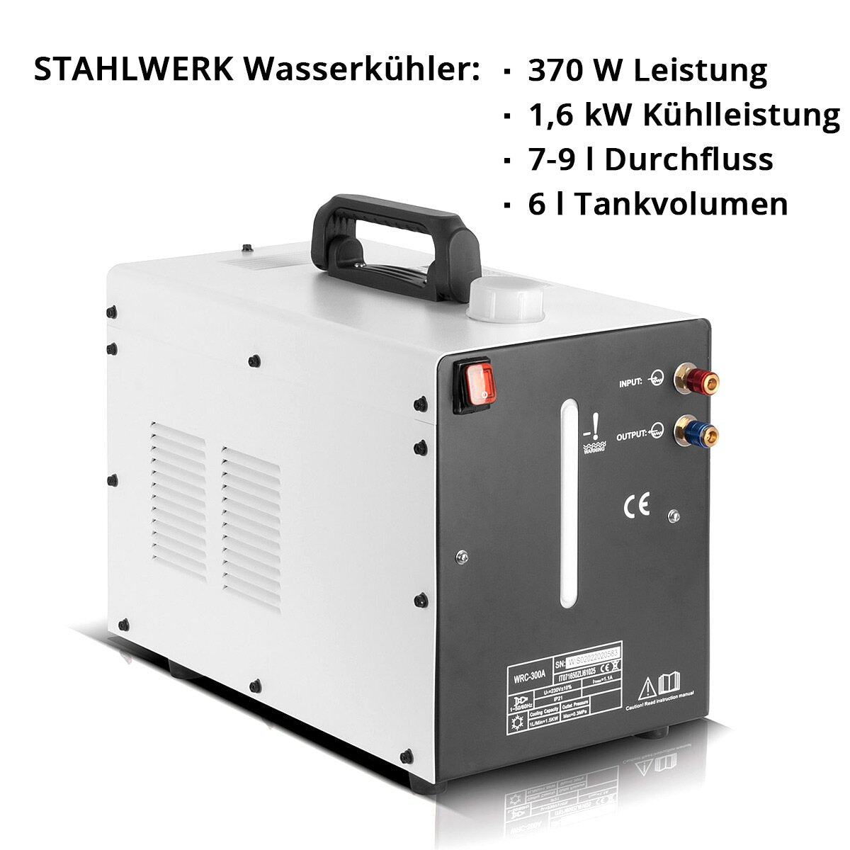 STAHLWERK Wassergekühlter MIG MAG Schweißbrenner AK501D | MB501D bis 500 A mit 3 m Schutzgas-Schlauchpaket und Eurozentralanschluss inklusive Wasserkühler mit 370 W und 6 L Tank