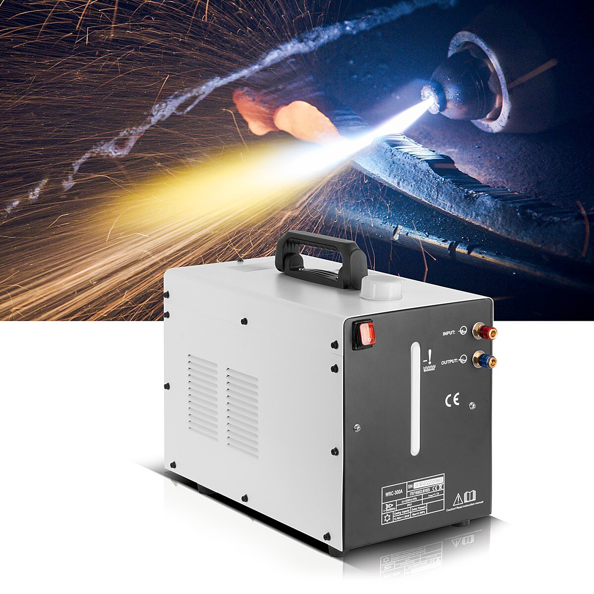 STAHLWERK Wassergekühlter WIG Schweißbrenner WP18 | SR18 bis 300 A mit 5 m Schutzgas-Schlauchpaket inklusive Wasserkühler mit 370 W und 6 L Tank