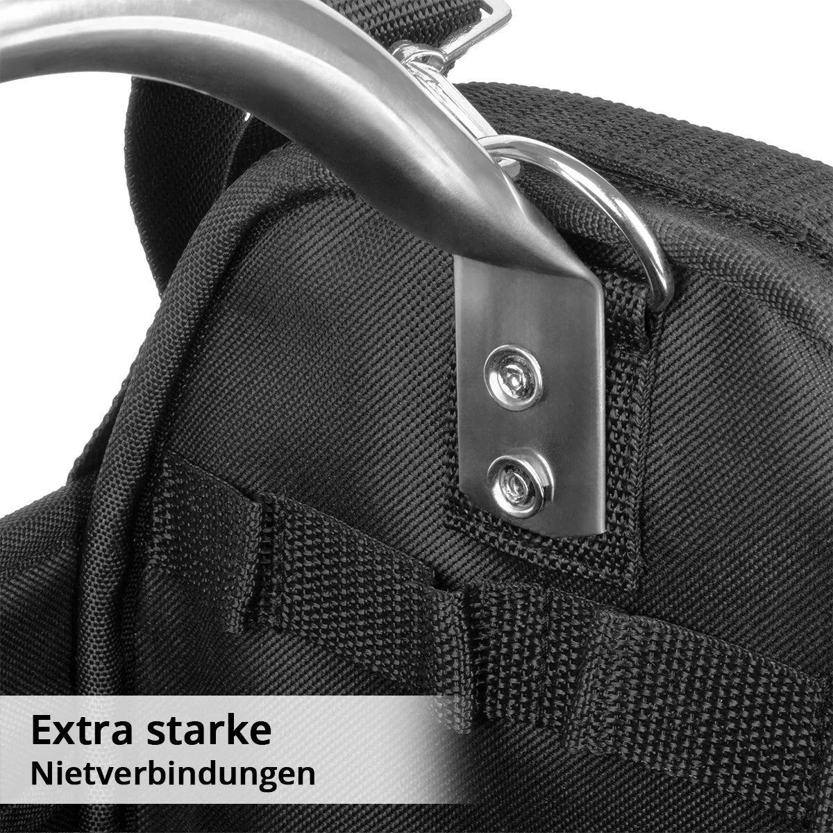 STAHLWERK Werkzeugtasche | 18 Aussen- und 10 Innentaschen | Robuste Installateur-Tasche | Tragbarer Werkzeugkoffer | Montagetasche mit Tragegriff und Schultergurt | Strapazierfähiges Polyester-Gewebe