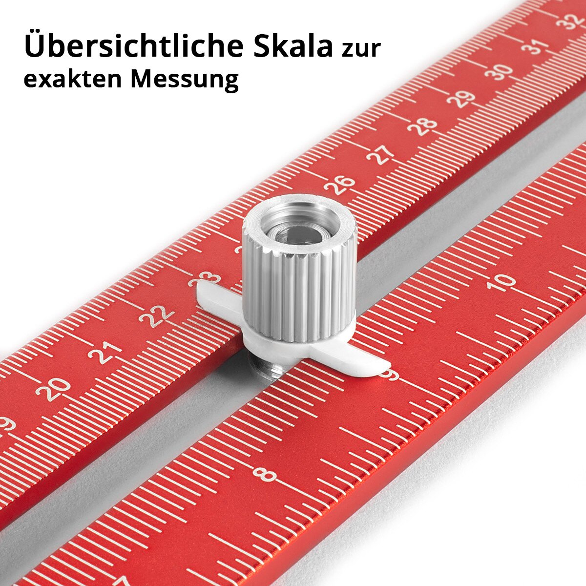 STAHLWERK Winkel-Anreißlineal aus Aluminium mit Anschlag und Markierungsstift Markierungslehre | Anreißlehre | Markierungslineal | Streichmaß zum Anreißen, Markieren und Zeichnen