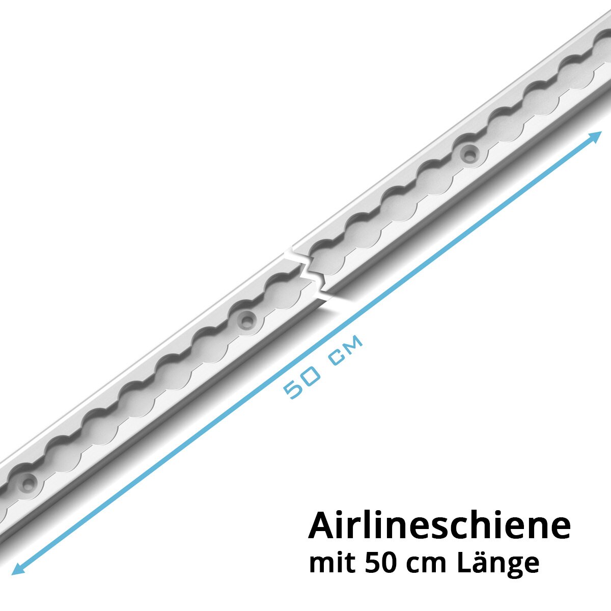 STAHLWERK Zurrschiene 50 cm Airlineschiene | Befestigungsschiene | Befestigungsleiste aus Aluminium mit integrierten Bohrlöchern zur Ladungssicherung beim Transport