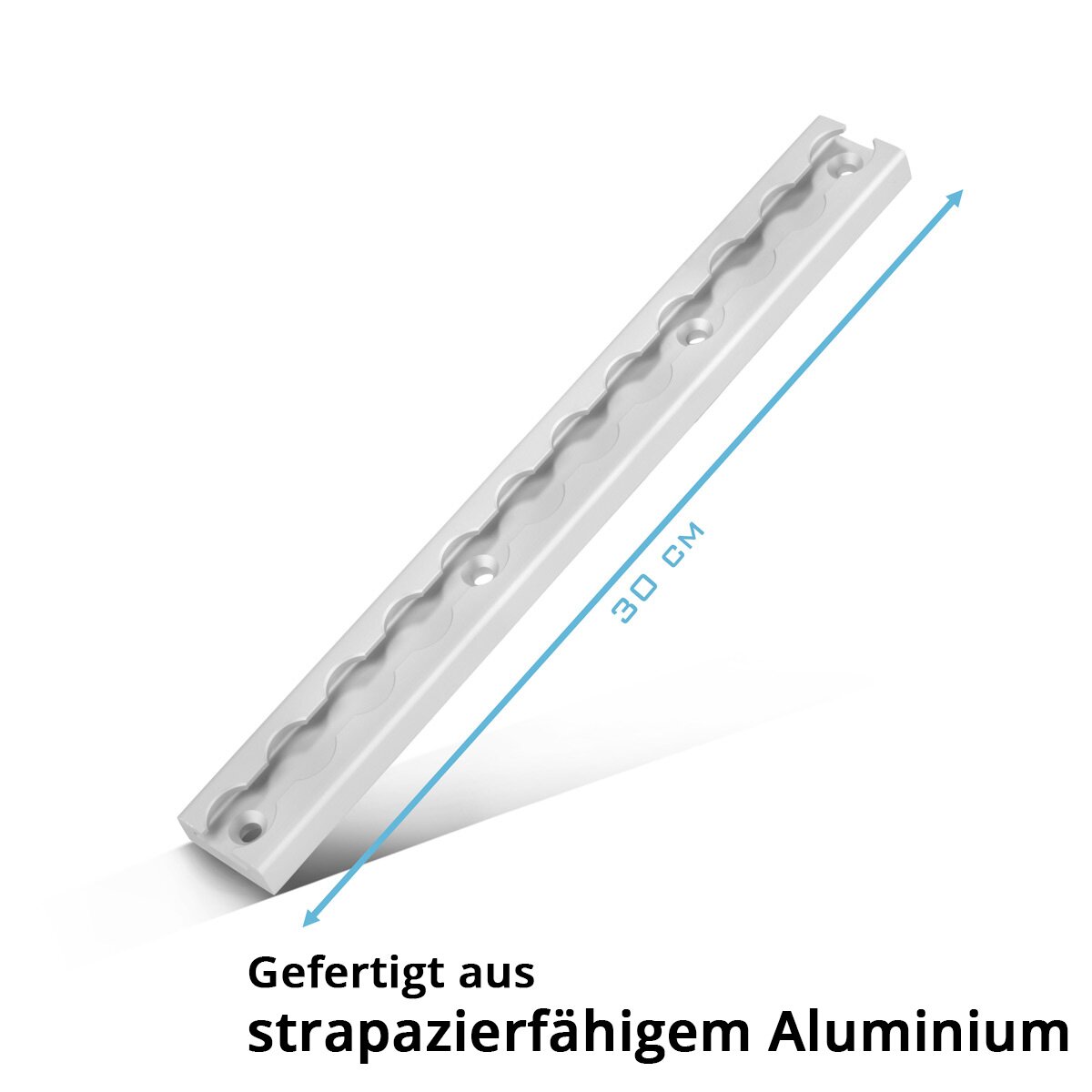 Juego de rieles de amarre STAHLWERK LRS-30 ST con argollas de amarre Riel de línea aérea de 30 cm de aluminio con orificios integrados para asegurar la carga durante el transporte
