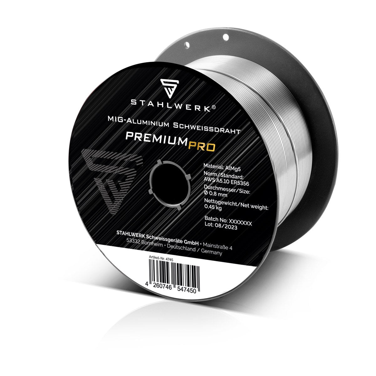 STAHLWERK MIG MAG aluminum welding wire ER5356 (AlMg5) 0.8 mm 0.45 kg wire roll | Wire coil | Filler material | Universal welding wire | Solid wire electrode