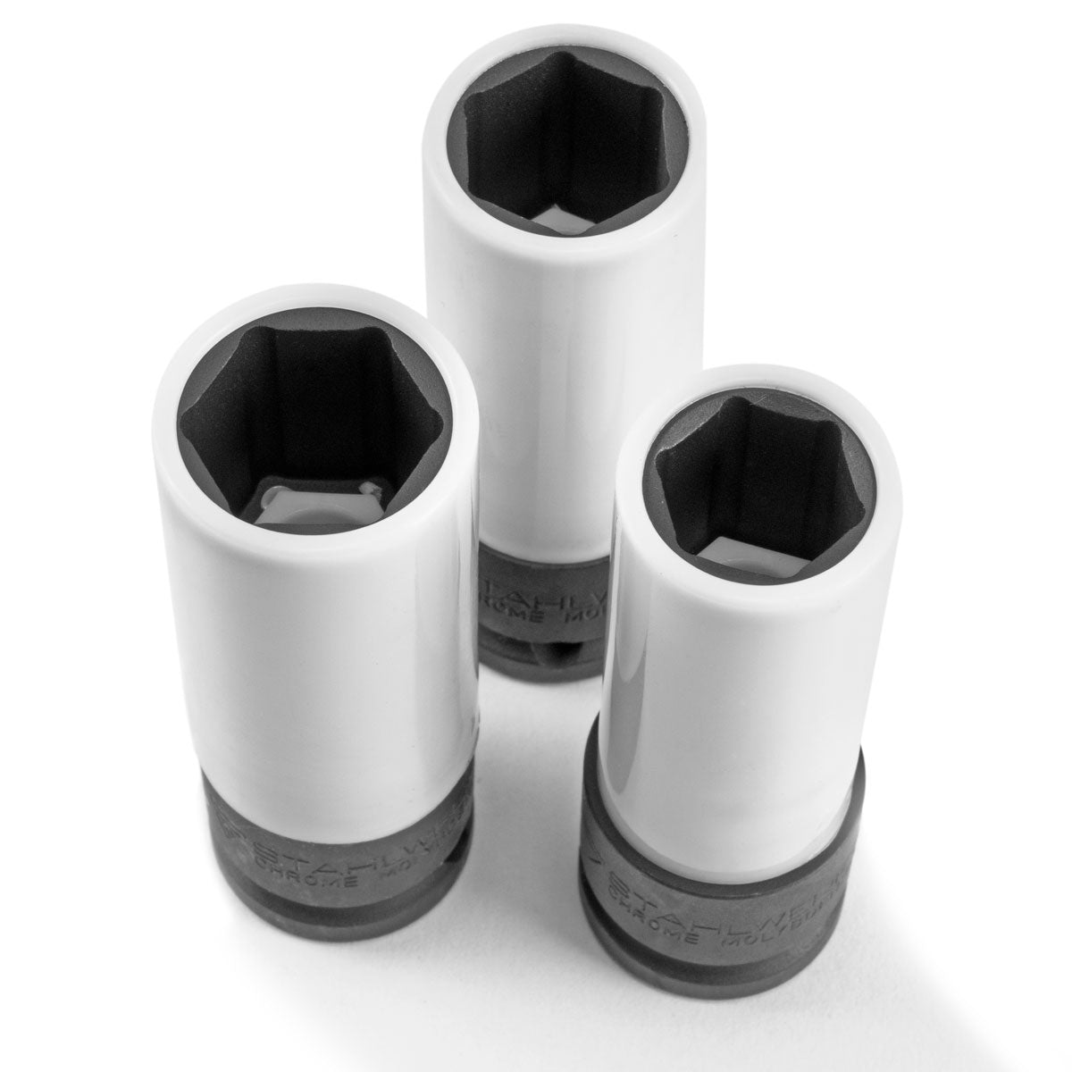 STAHLWERK socket wrench set 1/2 inch 3 high-quality impact sockets 17, 19, 21 mm made of galvanized chrome molybdenum steel