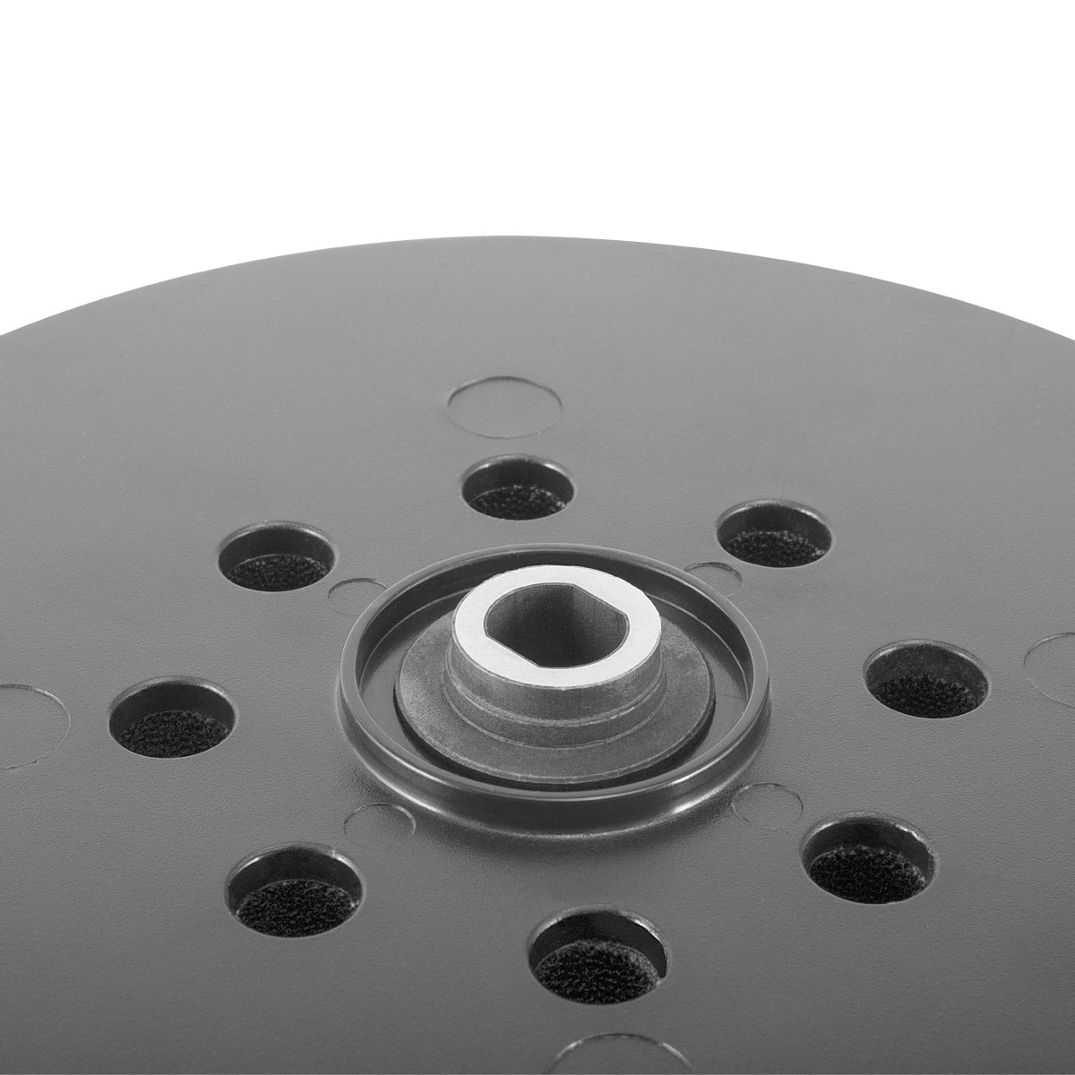 Plato abrasivo/disco abrasivo universal de alto rendimiento STAHLWERK de 225 mm, versión perforada con sistema de velcro y soporte M6 para lijadoras de yeso