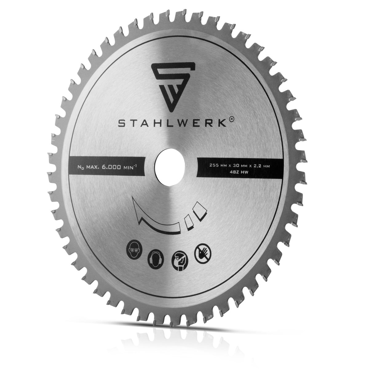 STAHLWERK universal saw blade 255 x 2.2 / 30 mm with 25.4 mm adapter ring, for CPM-255 ST cutting saw and comparable devices with appropriate holder, excellent cutting properties, wear-resistant and durable