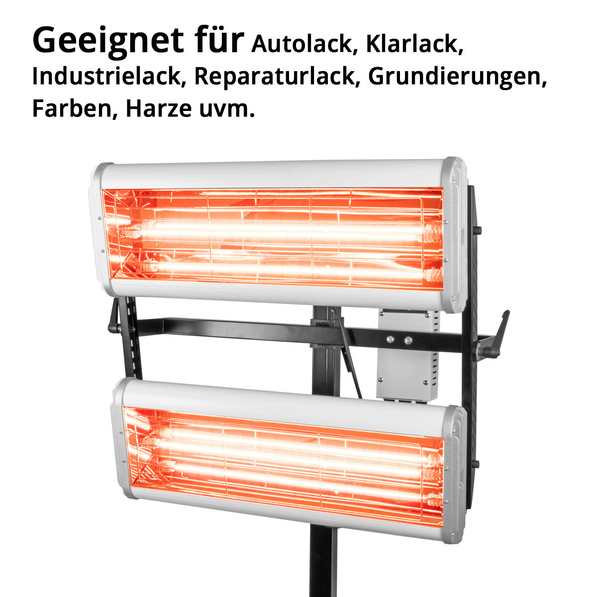 STAHLWERK Infrarot Lacktrockner IL-2400 ST mit 2.400 Watt und Stativ, leistungsstarker Infrarottrockner / IR Strahler / IR Trockner zum professionellen Trocknen von Autolack, Grundierungen uvm.