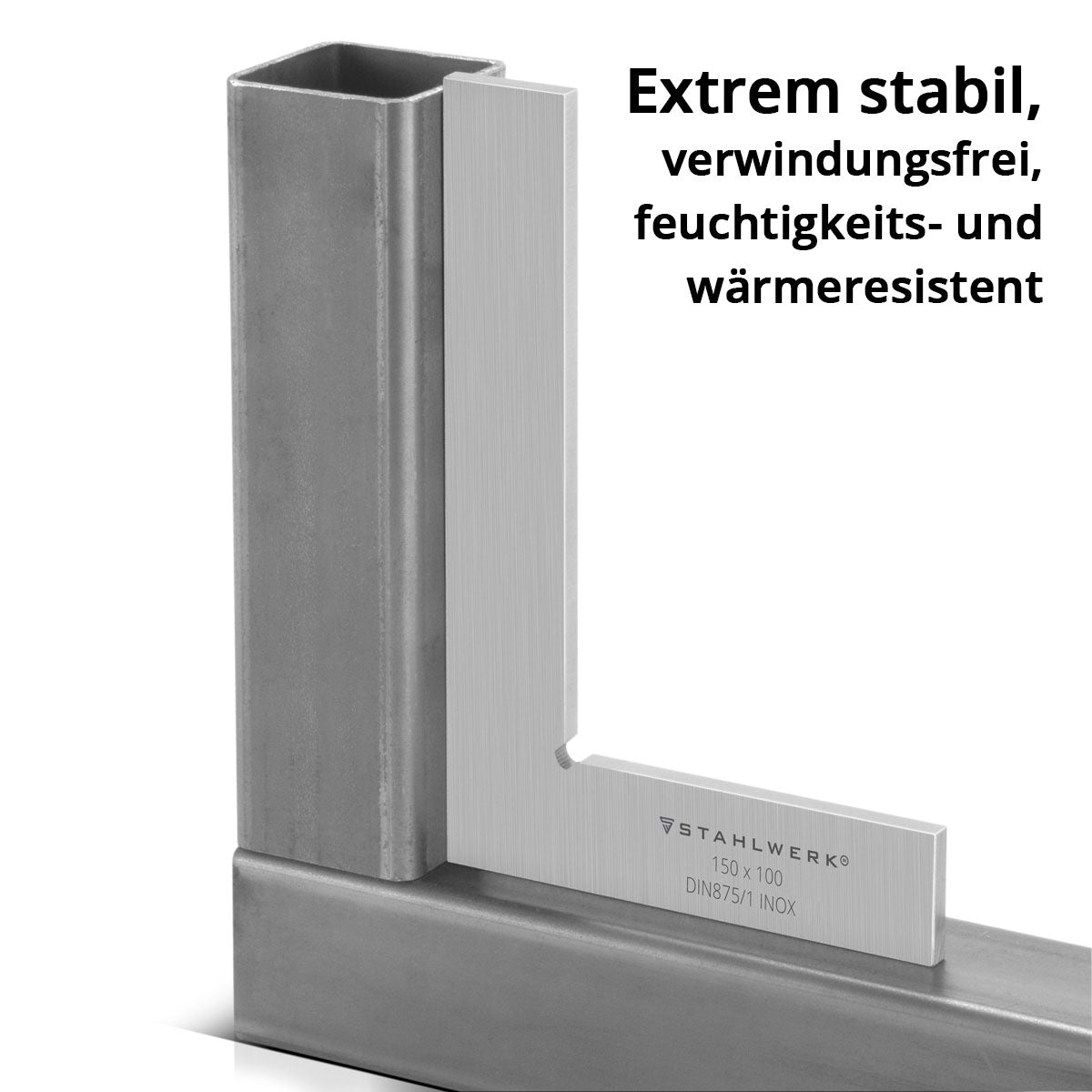 STAHLWERK ángulo plano 90° 150 x 100 mm DIN 875/1 ángulo de control / ángulo de cerrajería / ángulo de tope / ángulo de precisión de acero inoxidable