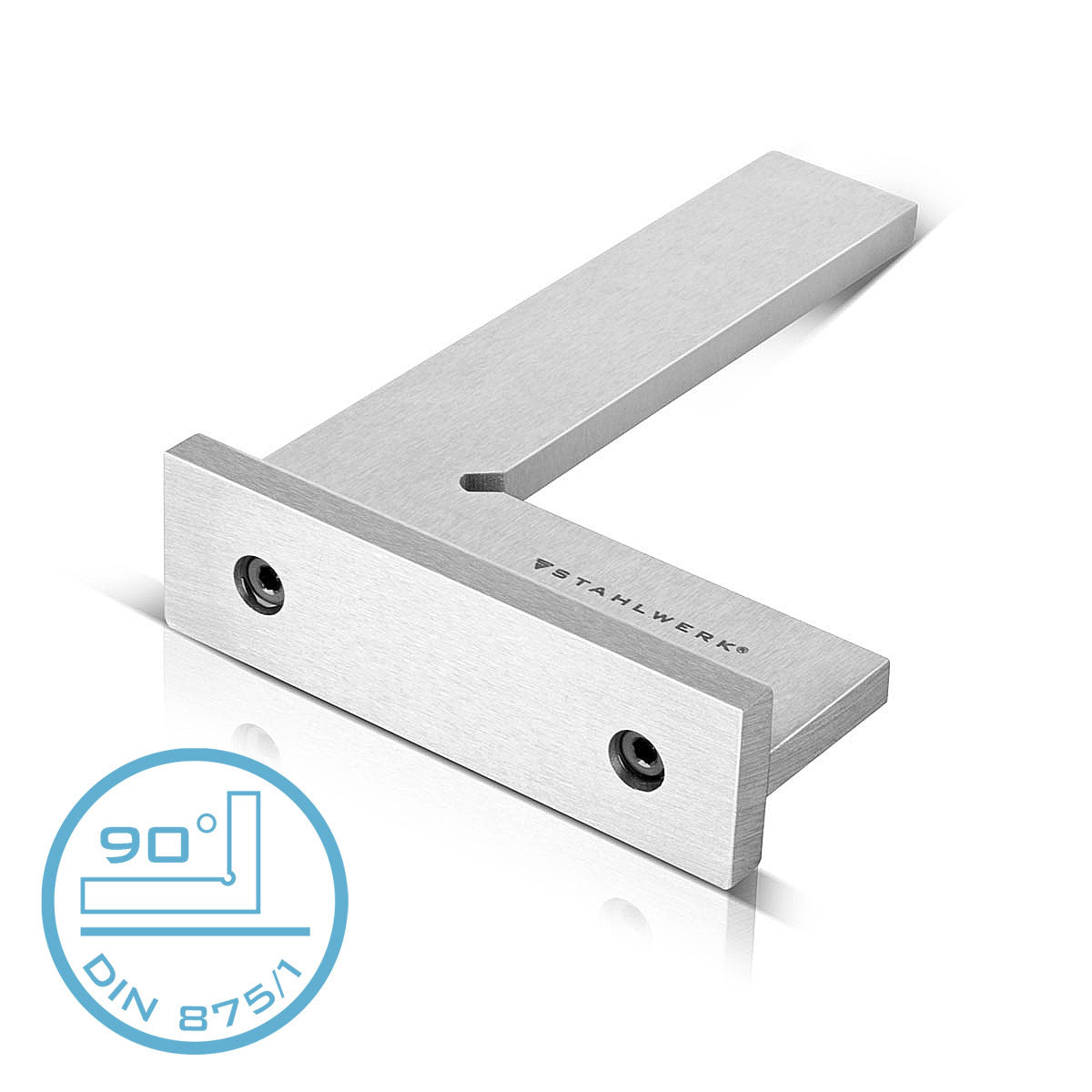 STAHLWERK stop square 90° 100 x 70 mm DIN 875/1 locksmith square / angle stop / precision square made of stainless steel