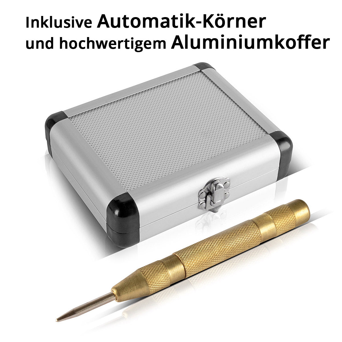 STAHLWERK HSS step drill / cone drill set 6 parts with TiN coating, countersunk drill / metal drill for precise drilling of alloyed and non-alloyed steels including automatic center punch and aluminum case