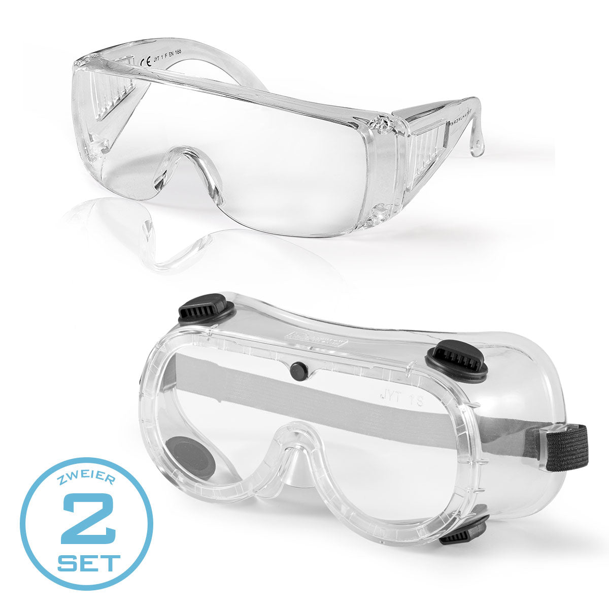 Juego de gafas de seguridad STAHLWERK / gafas con correa / gafas de soldar / cubregafas / equipo de seguridad laboral