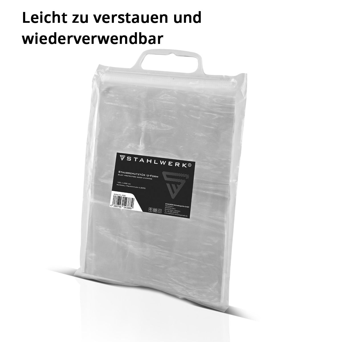 STAHLWERK dust protection door set of 2 U-shaped dust door / dirt trap / dust curtain with integrated zipper