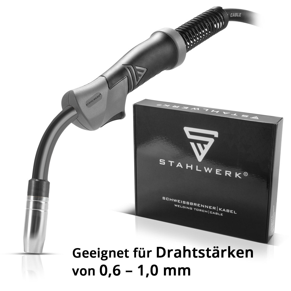 PLANTA ACERO AK15 | Antorcha de soldadura MB15 con paquete de manguera de 4 m, accesorios de soldadura profesionales para máquinas de soldar MIG MAG con gas protector con conexión central Euro
