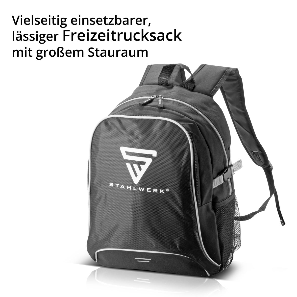 STAHLWERK Practical leisure backpack 27 liters, sports backpack made of robust and water-repellent ripstop polyester, daypack | Hand luggage | Travel backpack with two large compartments