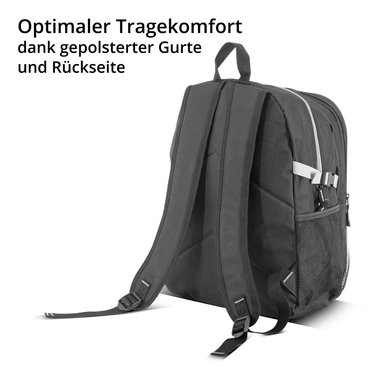 STAHLWERK Practical leisure backpack 27 liters, sports backpack made of robust and water-repellent ripstop polyester, daypack | Hand luggage | Travel backpack with two large compartments