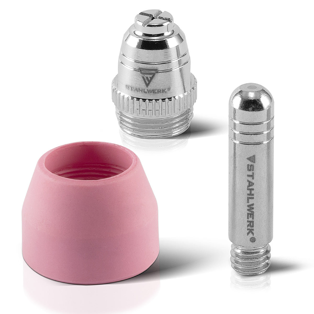 STAHLWERK AG-60 Plasmazubehör Set 25-teilig, Verschleißteile Plasmadüsen + Elektroden + Keramikkappen für AG-60 / SG-55 CUT Plasmaschneider-Brenner