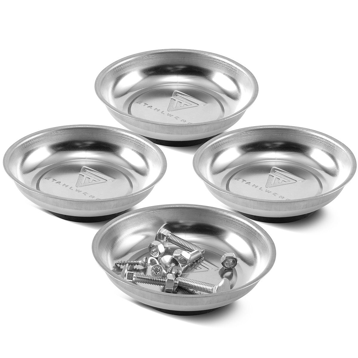 STAHLWERK 4 x Magnetschale Edelstahl 4 Zoll