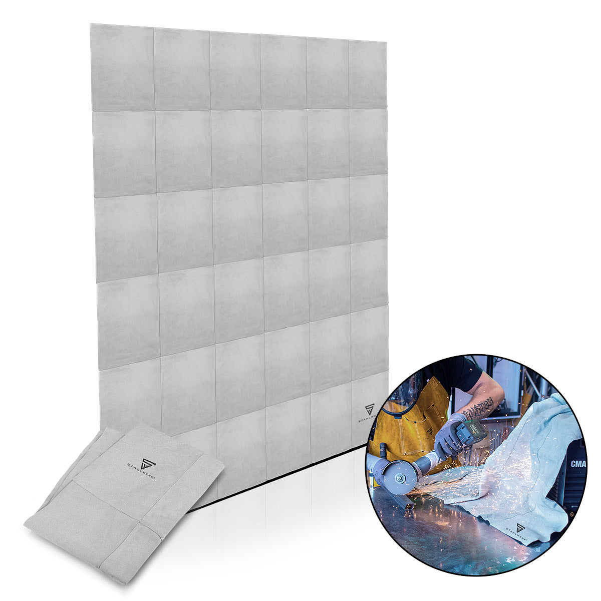 STAHLWERK welding protective blanket / welding blanket / splash protection blanket / welding mat made of real leather 140 x 200 cm