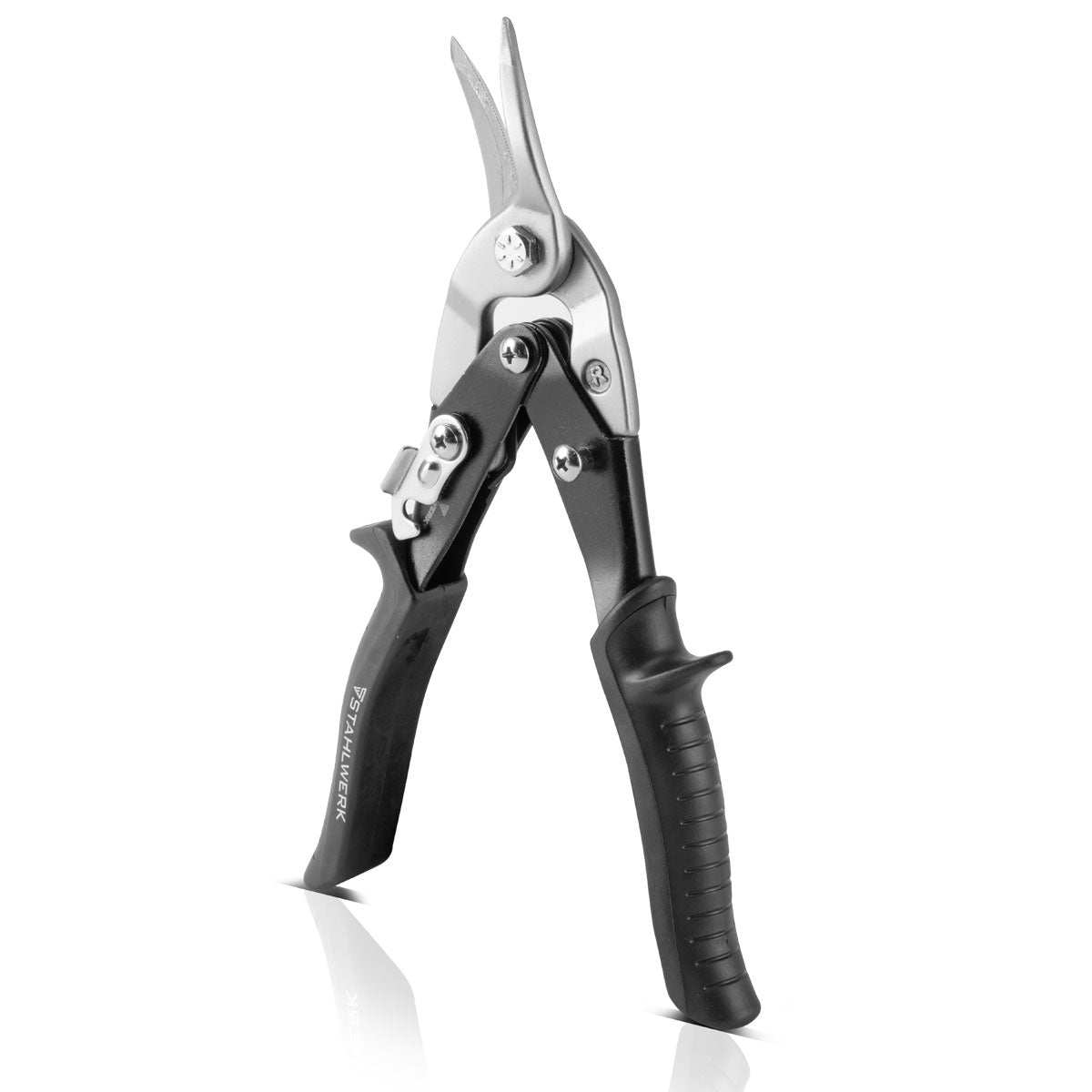 Tijeras profesionales para cortar chapa de STAHLWERK, fabricadas en robusto acero al cromo vanadio, para chapas de hasta 1,25 mm de espesor