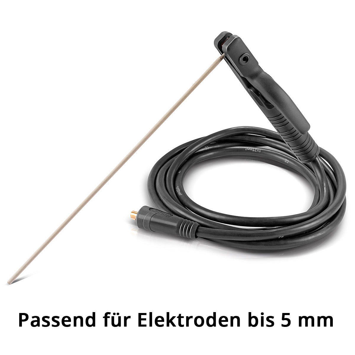 STEEL PLANT MMA | ARC electrode holder up to 200 A welding gun | Electrode forceps | Electrode clamp for welding machines including 5 m welding cable made of pure copper with 25 mm² and 9 mm plug