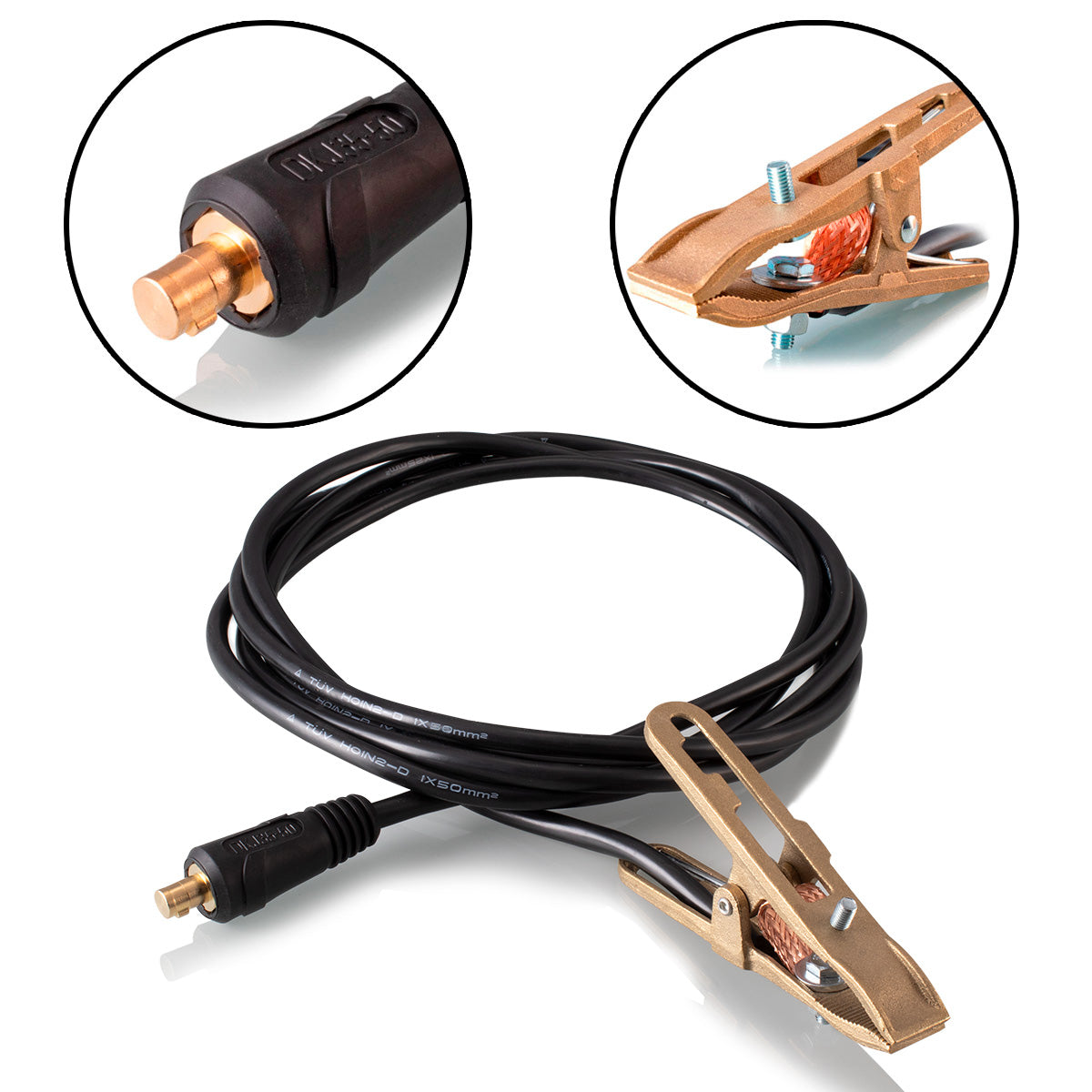 STAHLWERK ground cable welding cable 500 amps 3 meter length / ground clamp / welding equipment accessories