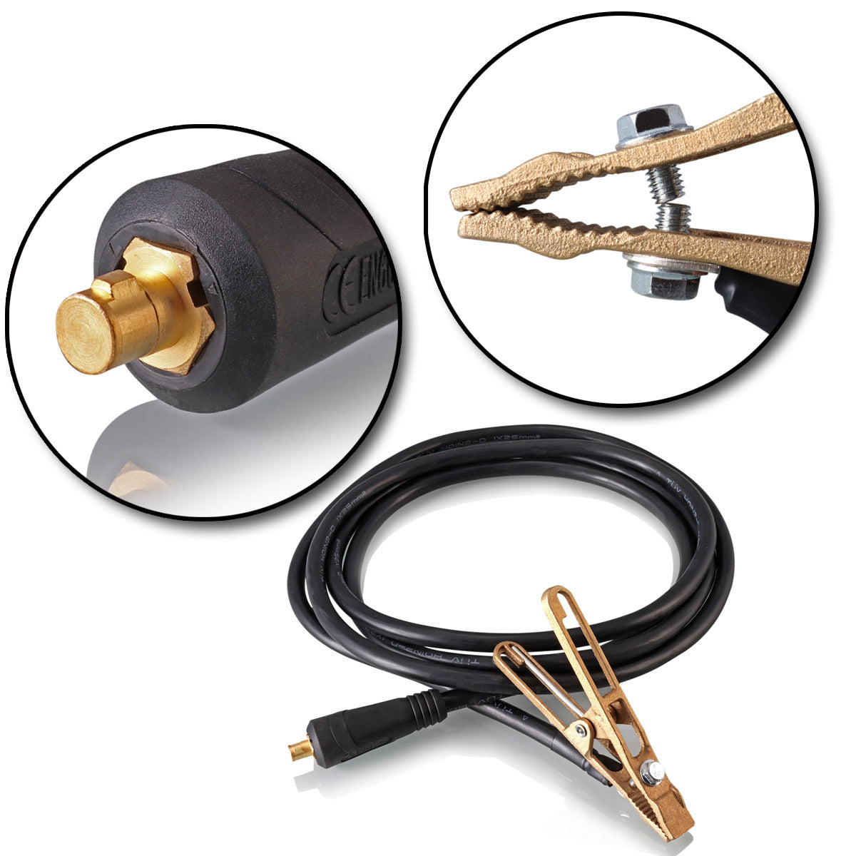 STAHLWERK ground cable welding cable 260 amps 3 meter length / ground clamp / welding equipment accessories